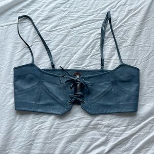 Free People Leather Bra Top